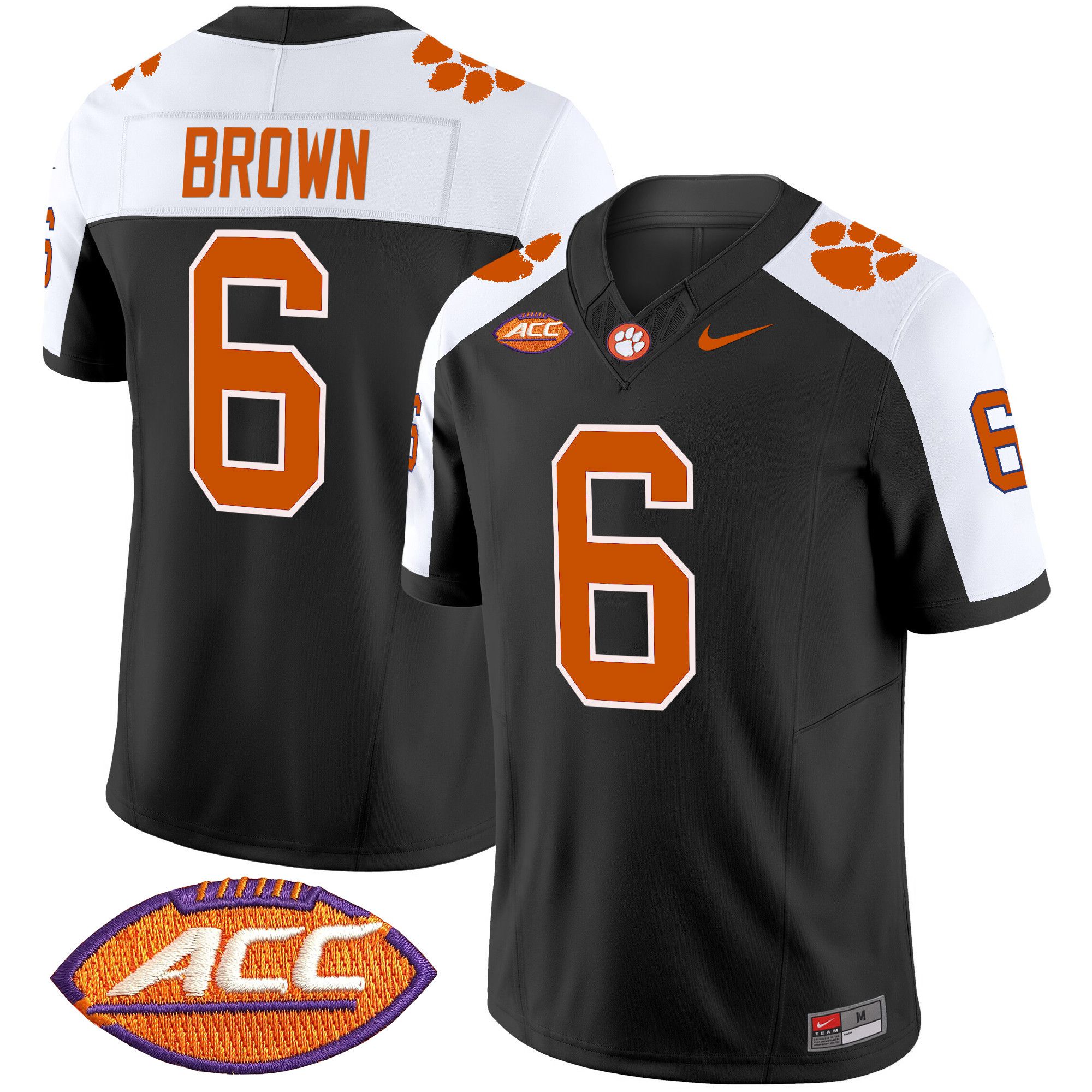 Men Clemson Tigers #6 Brown Black 2024 Nike Vapor Limited NCAA Jersey